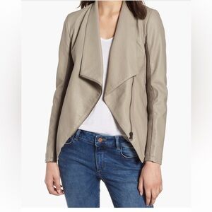 Faux leather asymmetrical jacket
